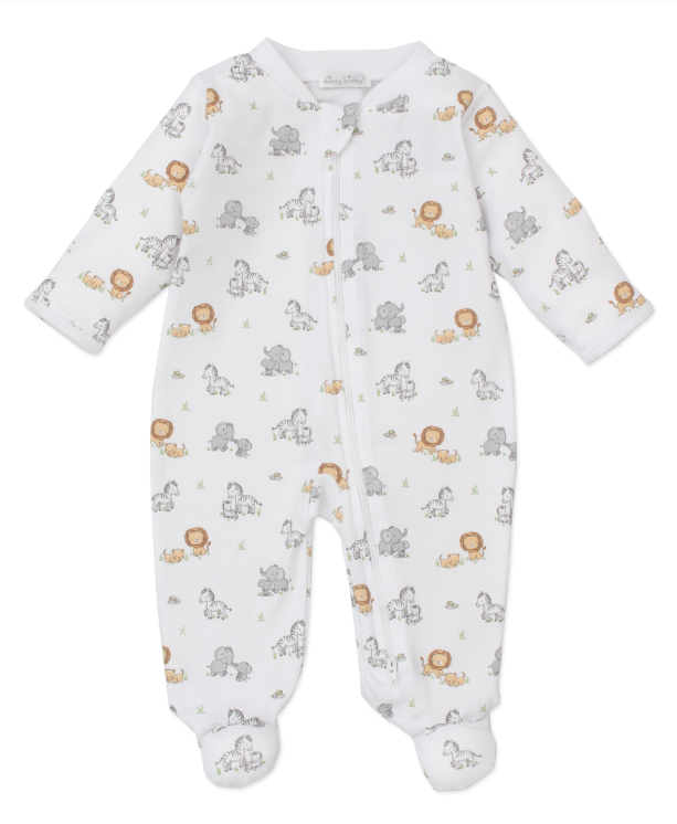 Baby Jungle Playdate Footie w/Zipper