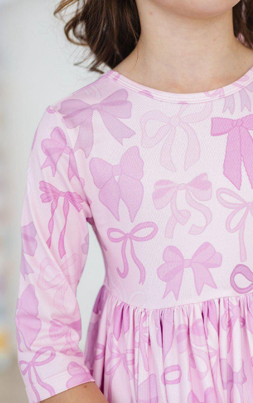 Twinkle Ties 3/4 Sleeve Pocket Twirl Dress