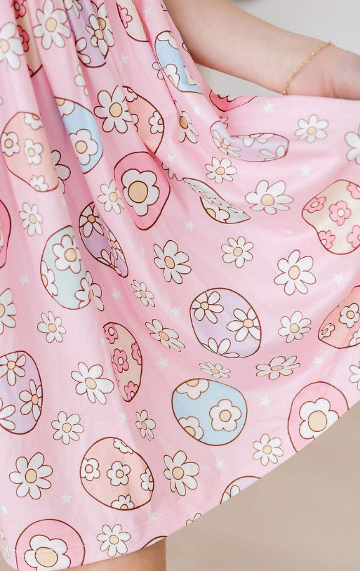 Easter Egg Hunt Flutter Sleeve Twirl Dress