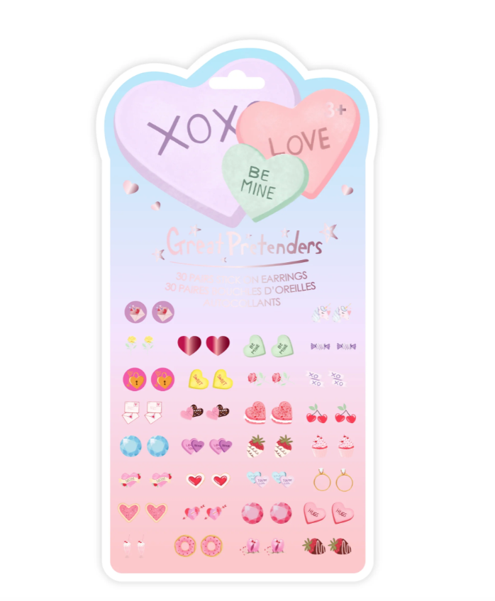Candy Heart Valentine Sticker Earrings