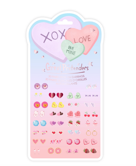 Candy Heart Valentine Sticker Earrings