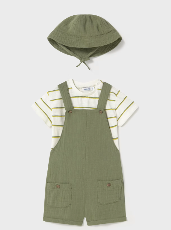 Olive Green Overall Set w/Hat | 1649