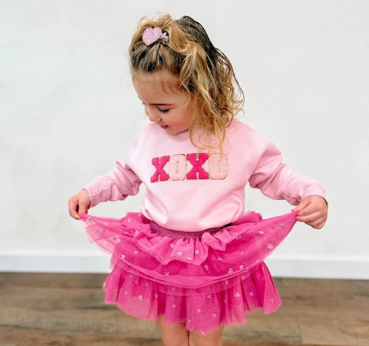 XOXO Patch Sweatshirt | Pink