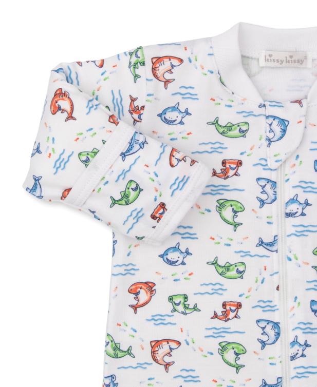 Shark Grins Footie w/Zipper