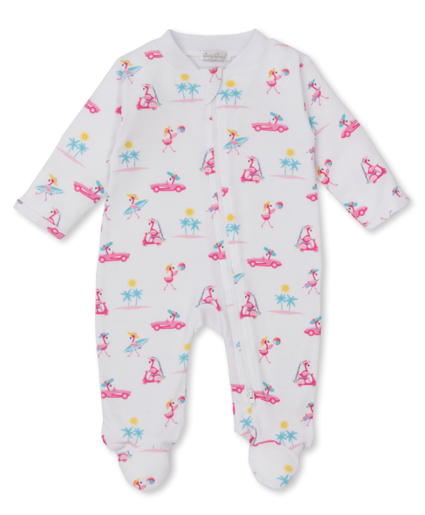 PJ's Flamingos Surfs Up Footie w/Zipper