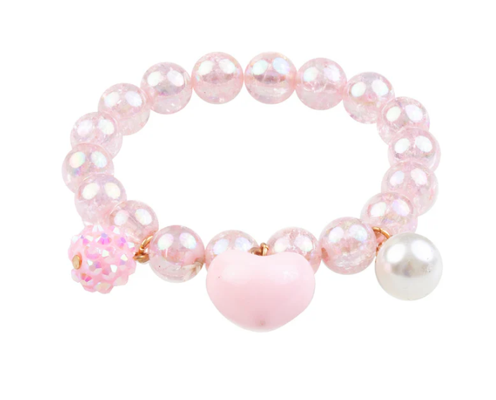 Pink Heart Bobble Bracelet