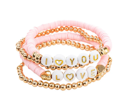 Pink Love Bracelet Set
