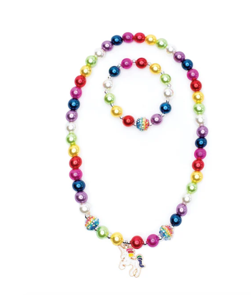 Gumball Rainbow Necklace & Bracelet Set