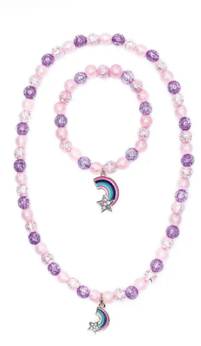 Rainbow Necklace & Bracelet Set