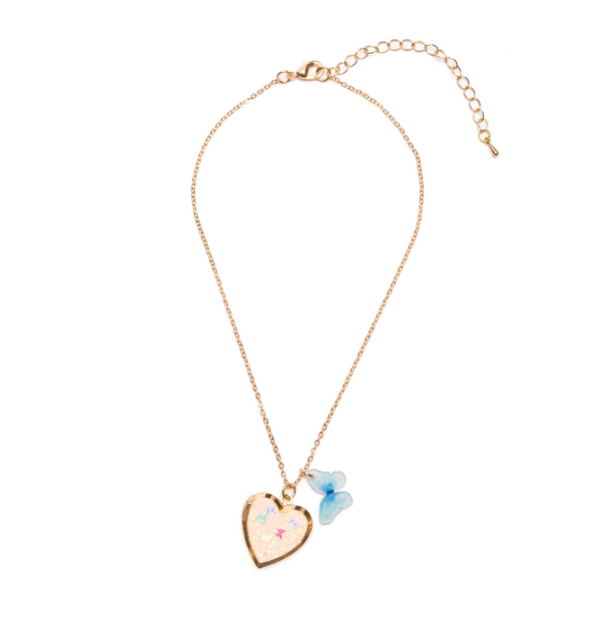 Butterfly Heart Locket Necklace