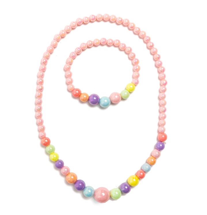 Pearly Pastel Necklace & Bracelet Set