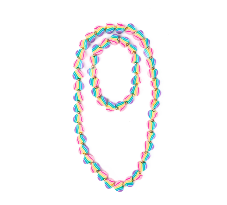 Hearts of Many Colors Necklace & Bracelet Set