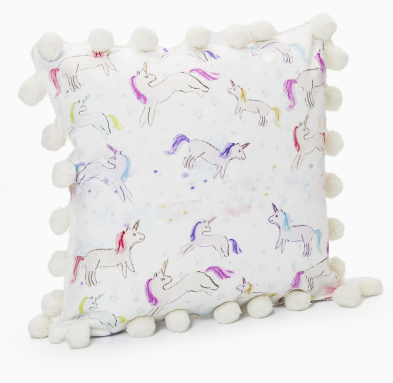 17x17 Unicorn Pompom Pillow  (pillow insert included)