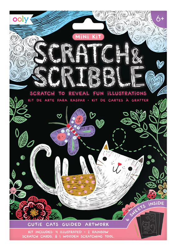 Mini Scratch and Scribble Art Kit | Cute Cats