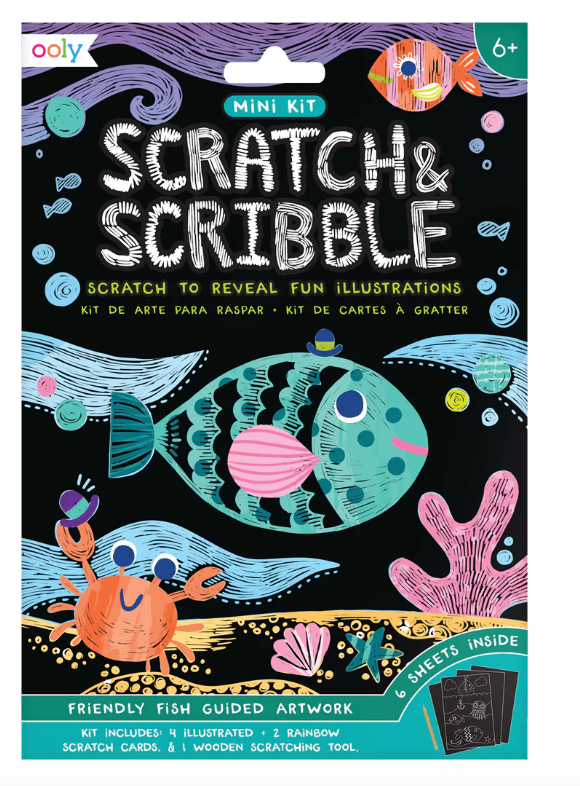 Mini Scratch and Scribble Art Kit | Friendly Fish