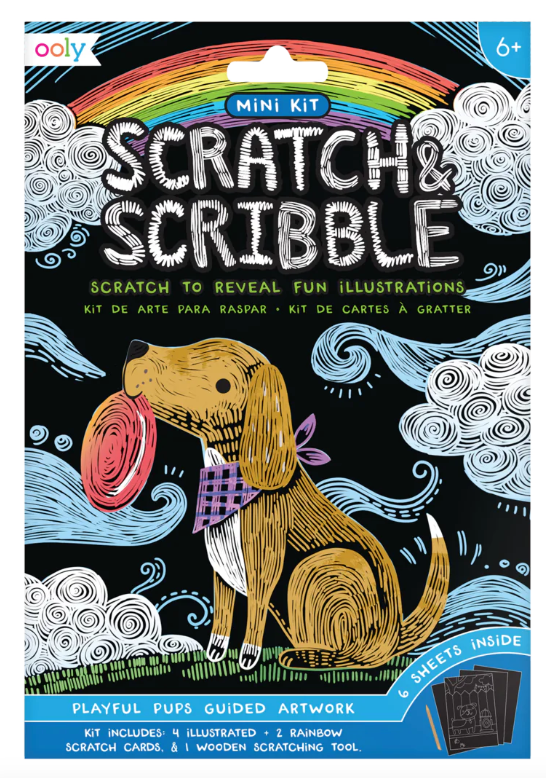 Mini Scratch and Scribble Art Kit | Playful Pups