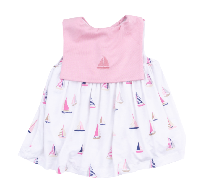 Sailor Bodysuit Dress | Pink Sailboats