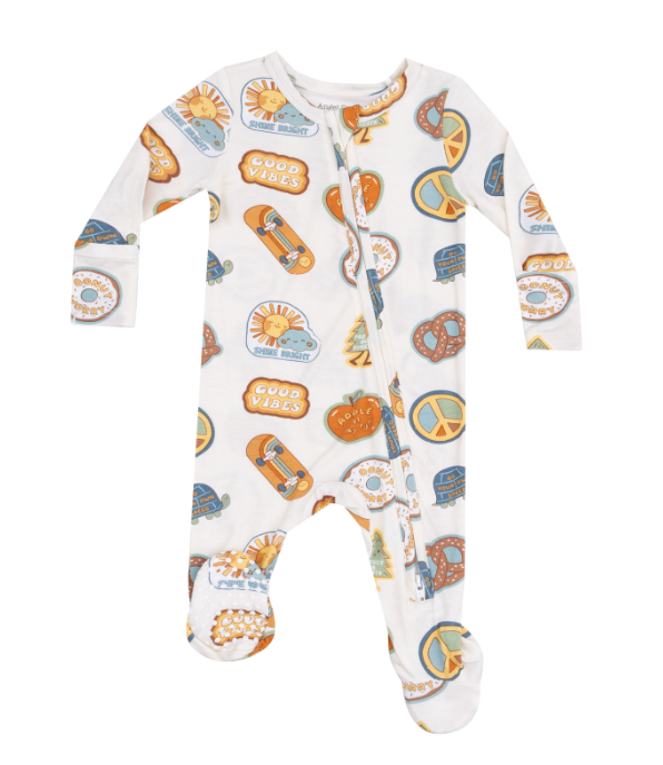 Two Way Zipper Footie | Groovy Vibes Stickers
