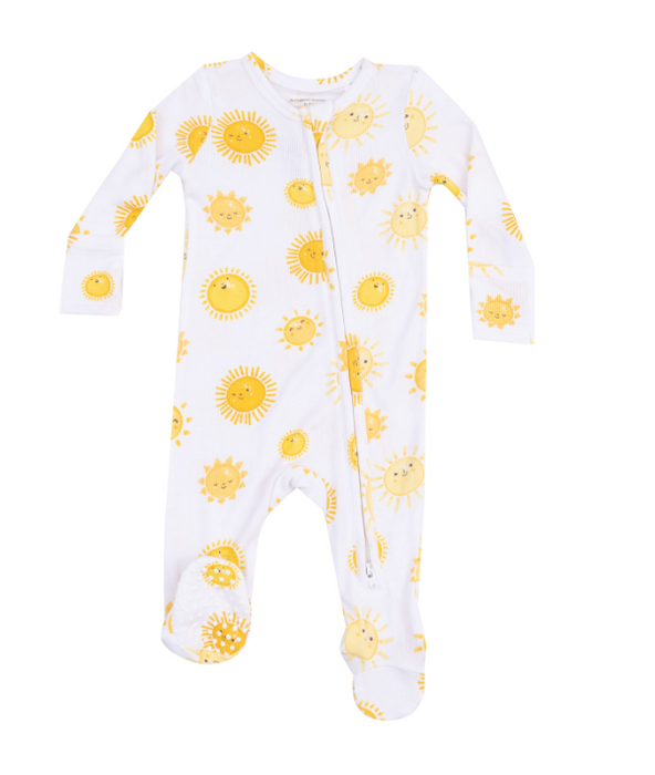 Two Way Zipper Footie | Happy Suns