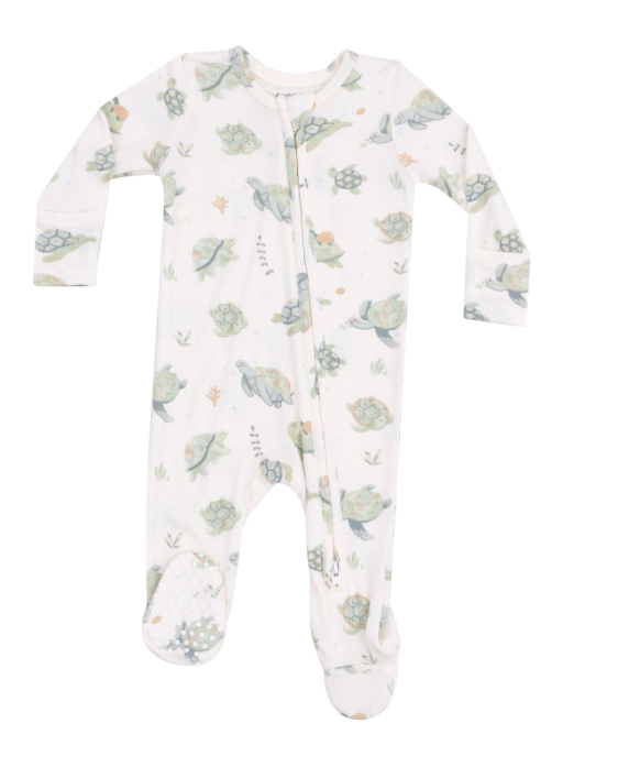 Two Way Zipper Footie | Sea Turtles