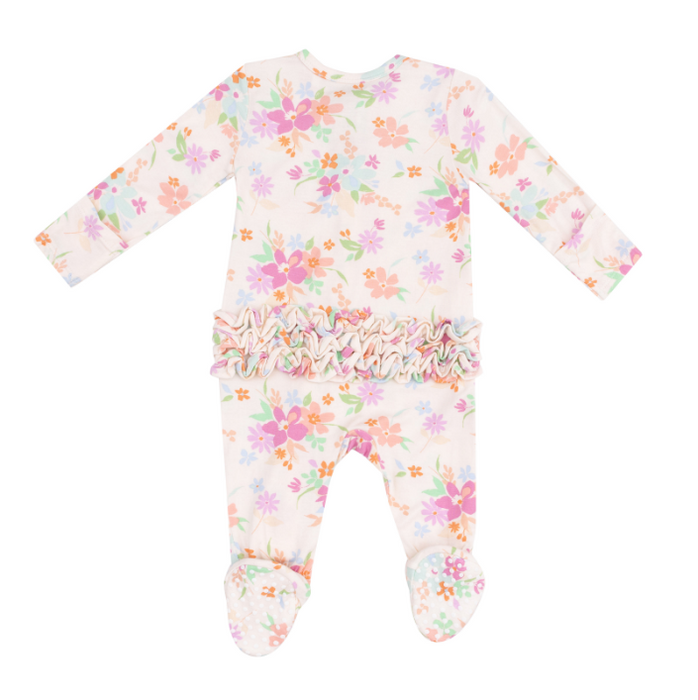 Two Way Ruffle Zipper Footie | Pick A Posy