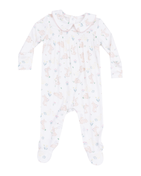 Smocked Peter Pan Footie | Bunny and Duck