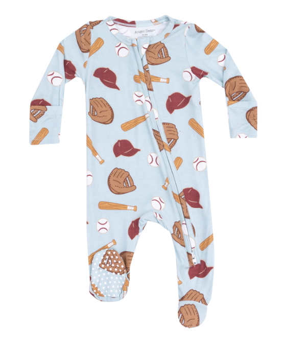 Two Way Zipper Footie | Baseball