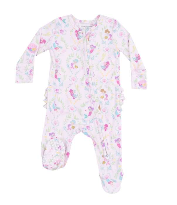 Two Way Ruffle Zipper Footie | Mermaids