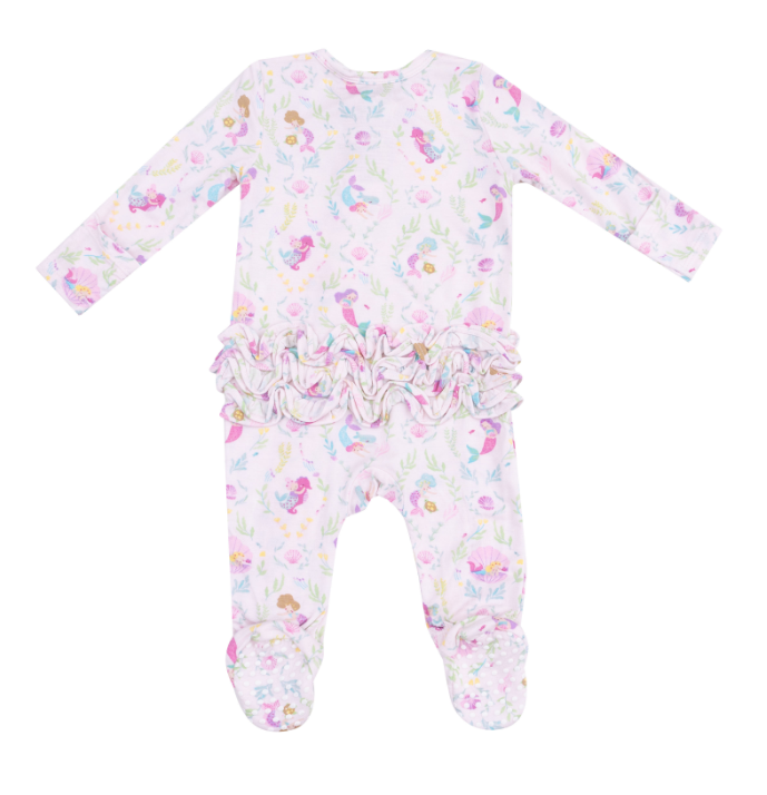 Two Way Ruffle Zipper Footie | Mermaids