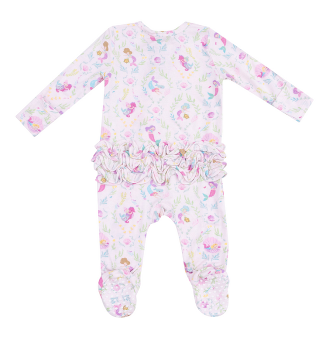Two Way Ruffle Zipper Footie | Mermaids