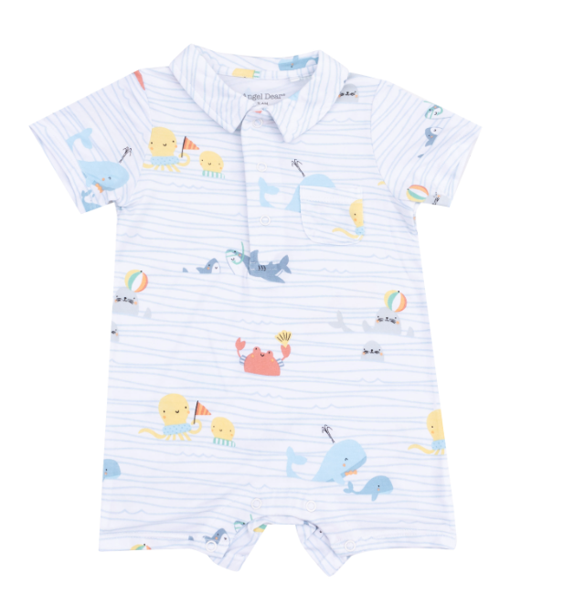 Polo Shortie Romper | Sea Stripes