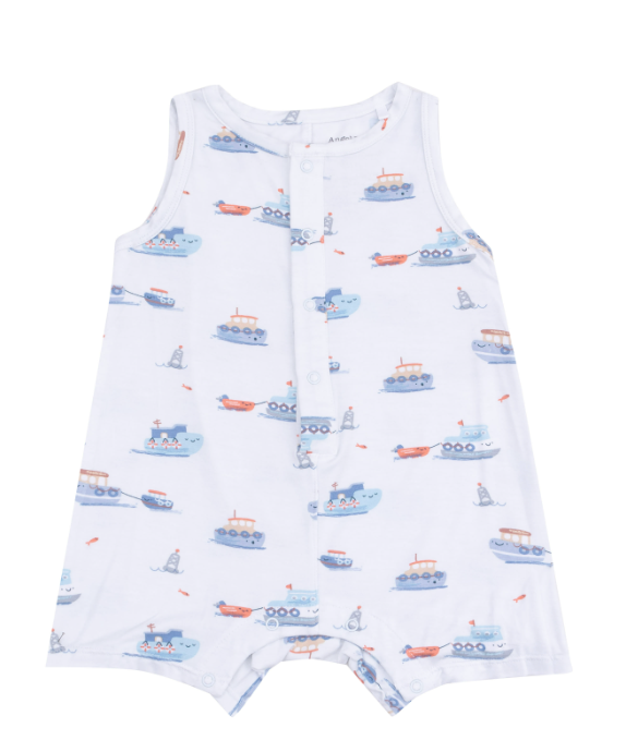 Shortie Romper | Bubbly Tugboats