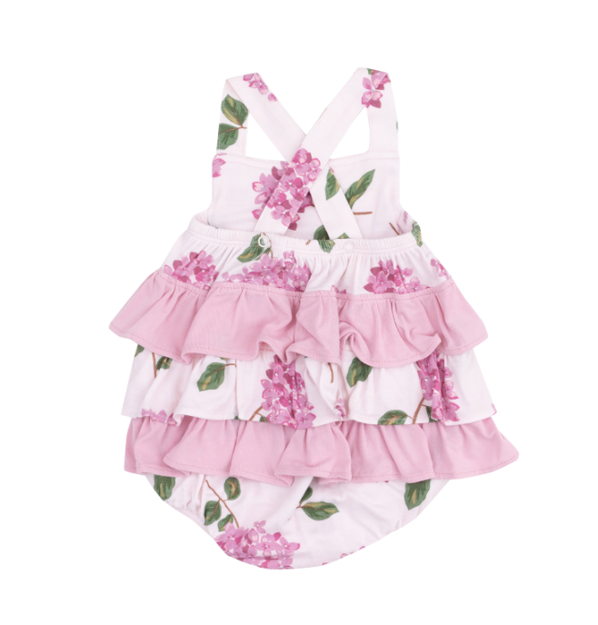 Ruffle Sunsuit | Hydrangeas
