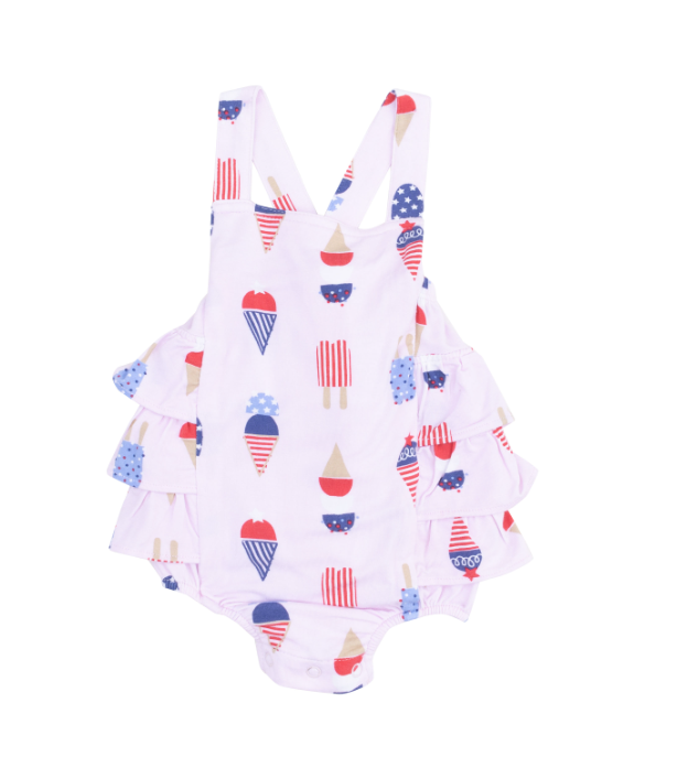Ruffle Sunsuit | Pink American Ice Cream