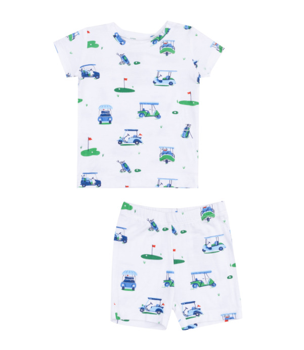Loungewear Short Set | Blue Vintage Golf Carts