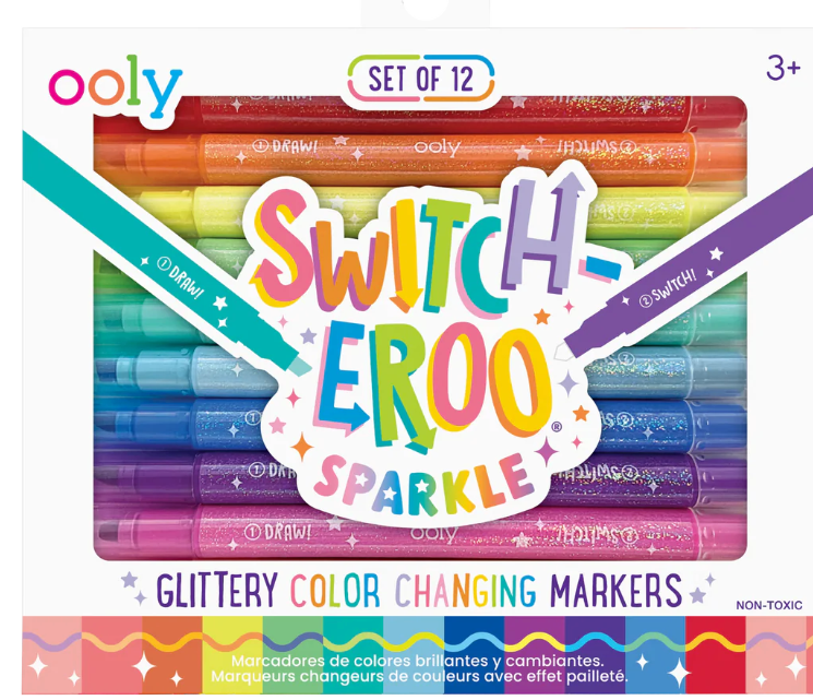 Switch-eroo! Color Glittery Changing Markers (Set of 12)