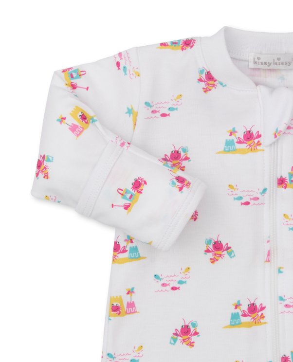 Lobsters Sandy Smiles Footie w/Zipper | Pink