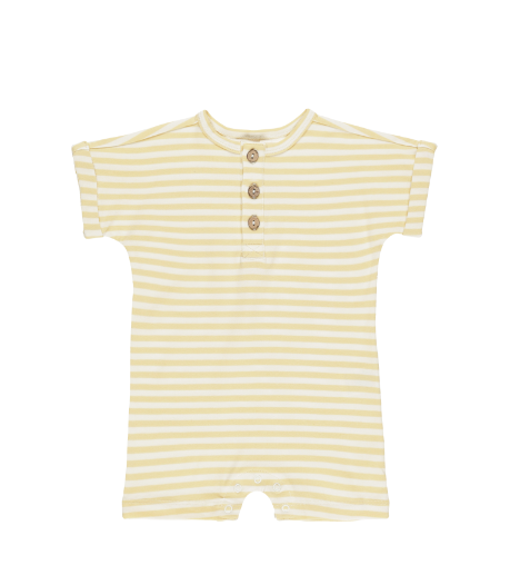 Short Sleeve One Piece | Yellow Stripe