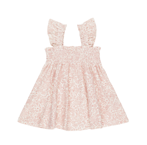 Smocked Jersey Dress | Pink Blossom