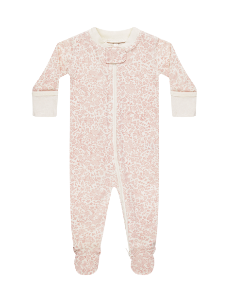Zip Long Sleeve Sleeper Footie | Pink Blossom