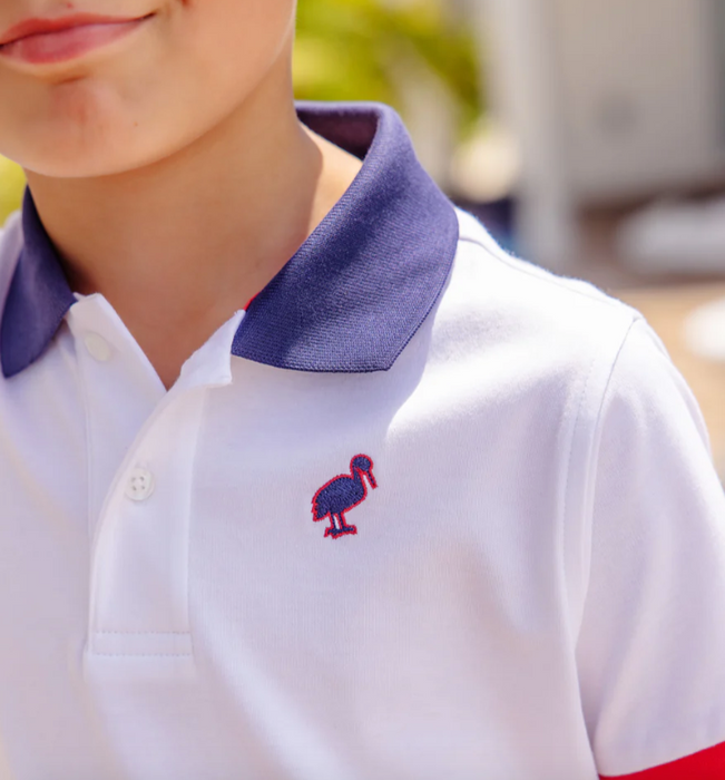 Prim and Proper Polo | Worth Avenue White w/Richmond Red and Nantucket Navy