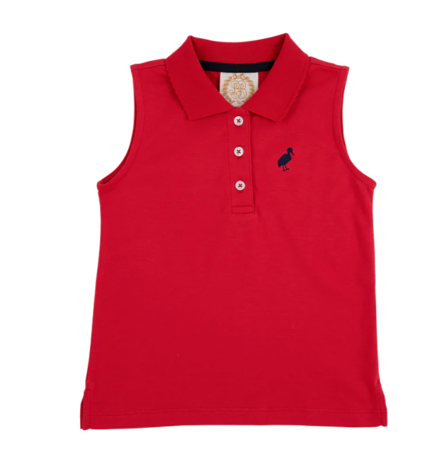 Anna Price Sleeveless Polo | Richmond Red