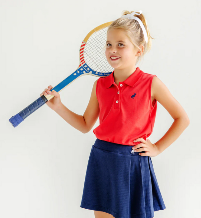 Anna Price Sleeveless Polo | Richmond Red