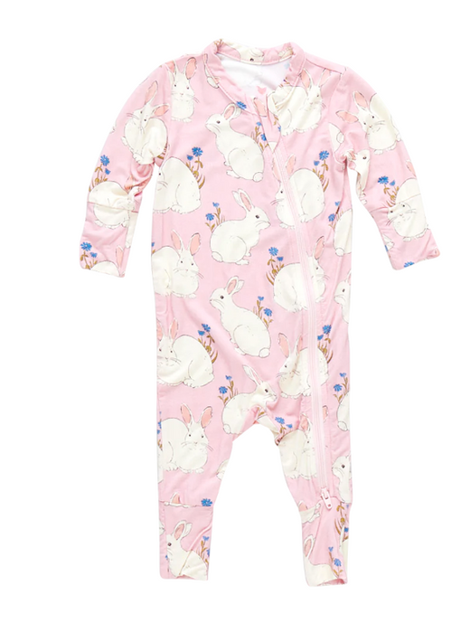 Bamboo Romper | Pink Bunnies