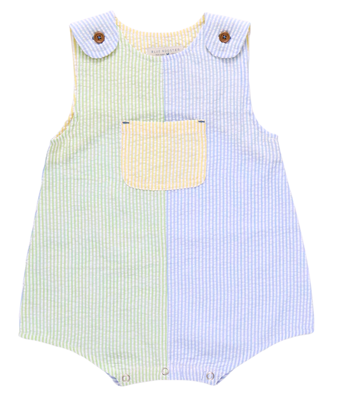 Baby Noah Jumper | Color Block Seersucker