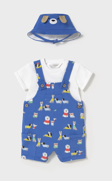 3-Piece Printed Dungaree Set | 1624