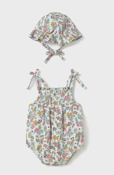 Jade Floral Dungaree with Hat | 1667