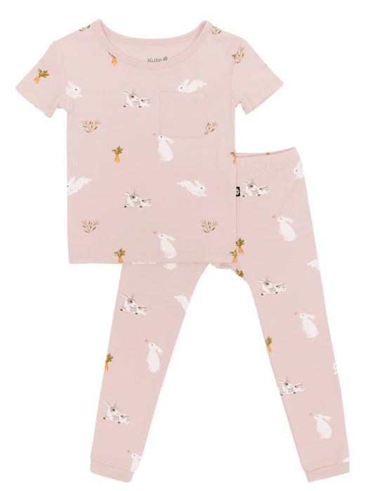 Kyte Short Sleeve with Pants Pajamas | Blush Rabbit