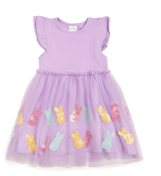 Easter Peeps Flutter Sleeve Tutu Dress