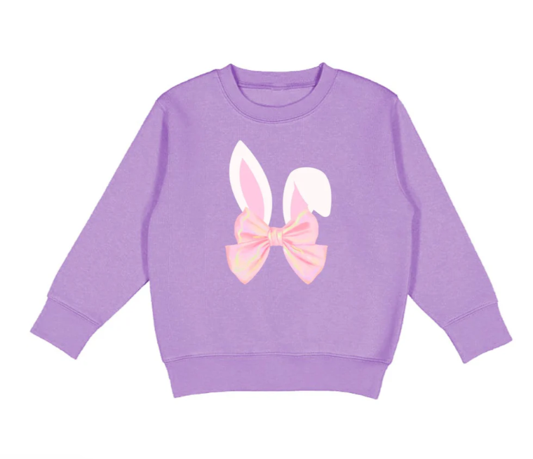 Lavender Bunny Bow Sweatshirt